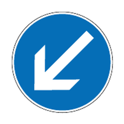 Keep left — Saudi road sign