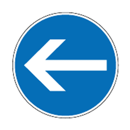 Turn left — Saudi road sign