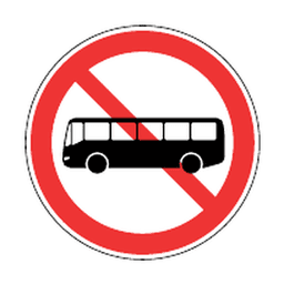 No buses — Saudi road sign