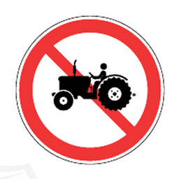 No tractors — Saudi road sign