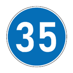 Minimum speed begins — Saudi road sign