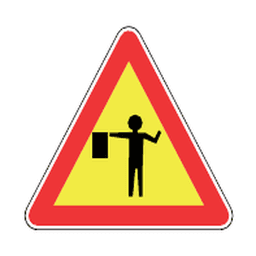 Traffic controller ahead — Saudi road sign