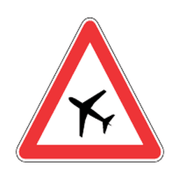 Low-flying aircraft — Saudi road sign