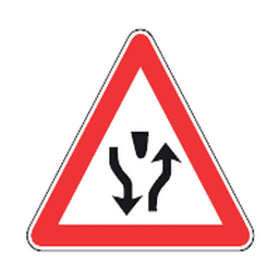 Two-way traffic begins — Saudi road sign
