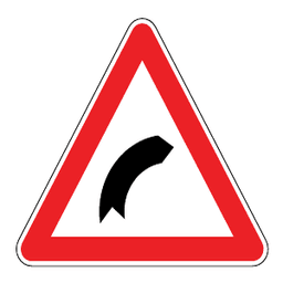 Bend ahead — Saudi road sign