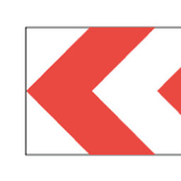 Double chevron — Saudi road sign