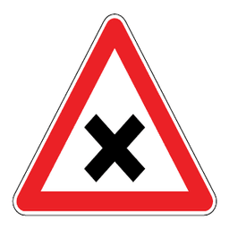 Crossroads ahead — Saudi road sign
