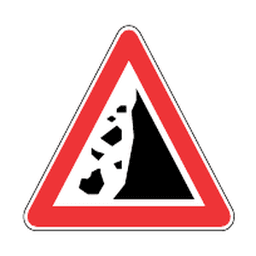 Falling rocks — Saudi road sign