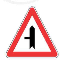 Side road on the left — Saudi road sign