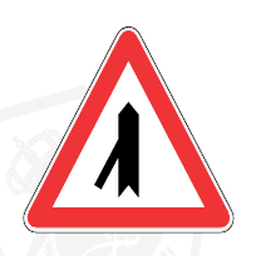 Traffic merging from the left — Saudi road sign