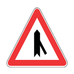 Traffic merging from the right — Saudi road sign