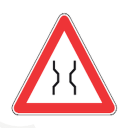 Single-lane bridge — Saudi road sign