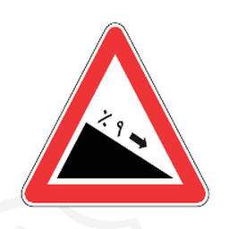 Steep descent — Saudi road sign