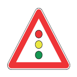 Traffic signals ahead — Saudi road sign